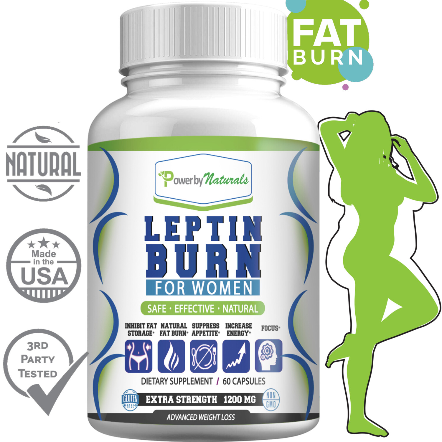 Leptin Burn for Women Diet Pills - Weight Loss, FAT BURNER, Appetite Suppressant