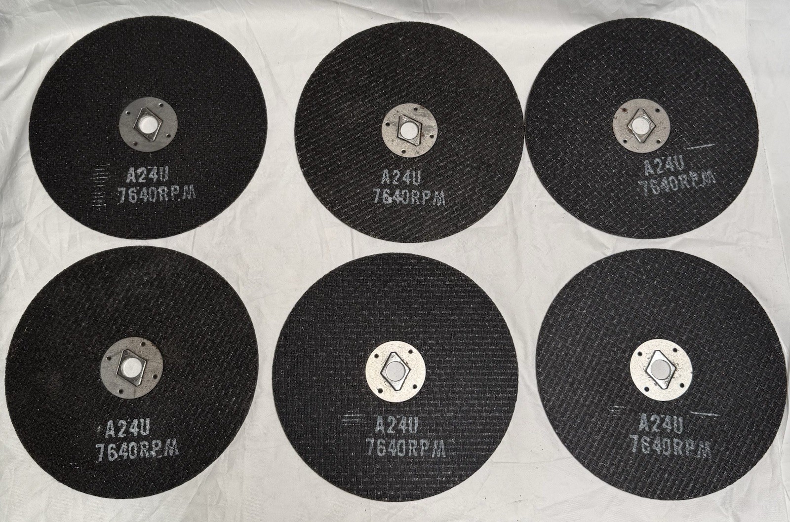 Lot of 6 8” x 1/8” Metal Cut Off Wheels A24U Grinding Cutting Discs 7640 RPM