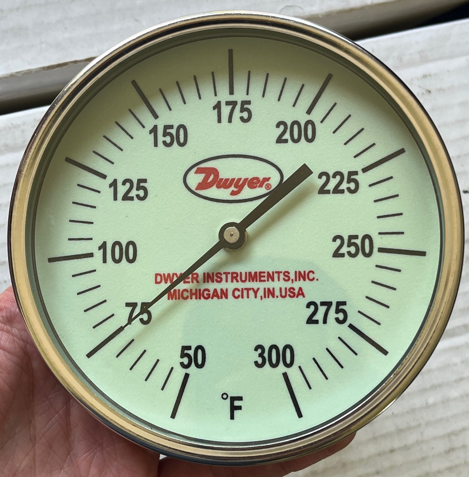 Dwyer 5" Dial Bi-Metal Stem Thermometer 50-300 Deg F Range (Model GBTA54061)