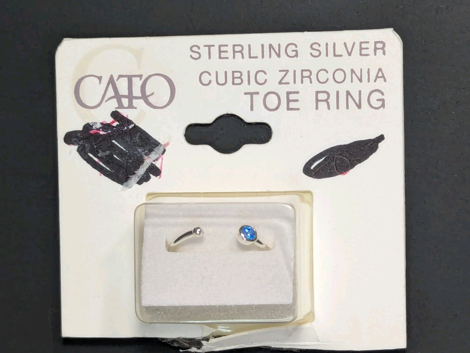 Cato Sterling Silver Blue Cubic Zirconia Toe Ring