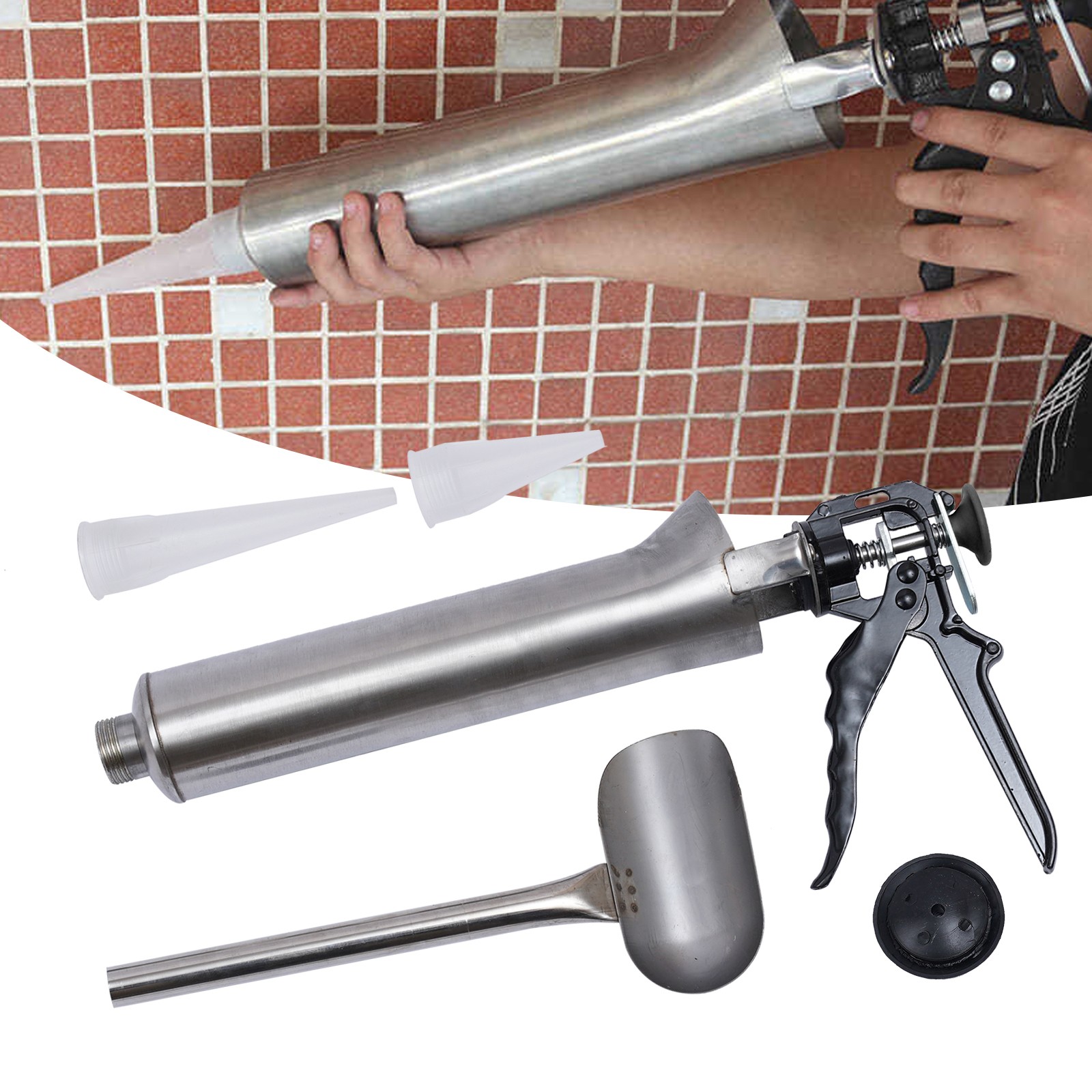 Mortar Pointing Grouting Gun Cement Mortar Caulking Gun Stainless Steel Pointing
