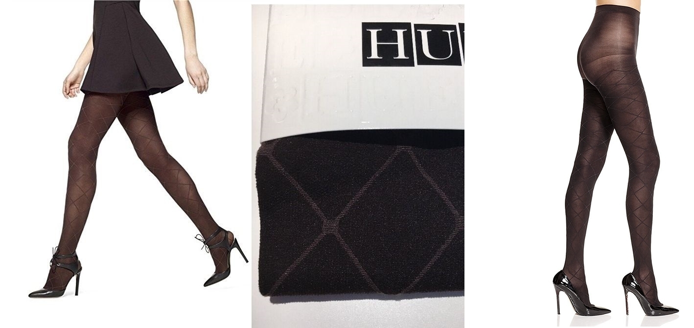 HUE Women's Tights Birdseye Diamond Tights With Control Top S/M,M/L