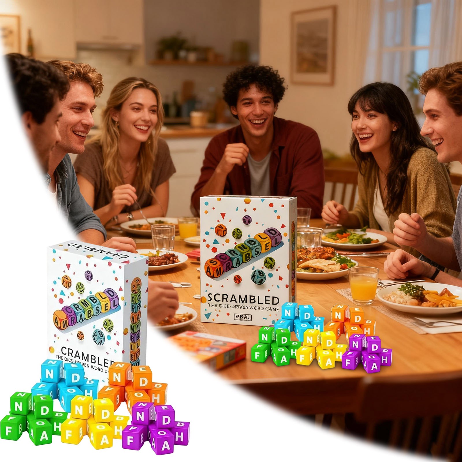 Scrambled The Dice-Driven Word Game Fast-Paced Party Game | Spell, Shout