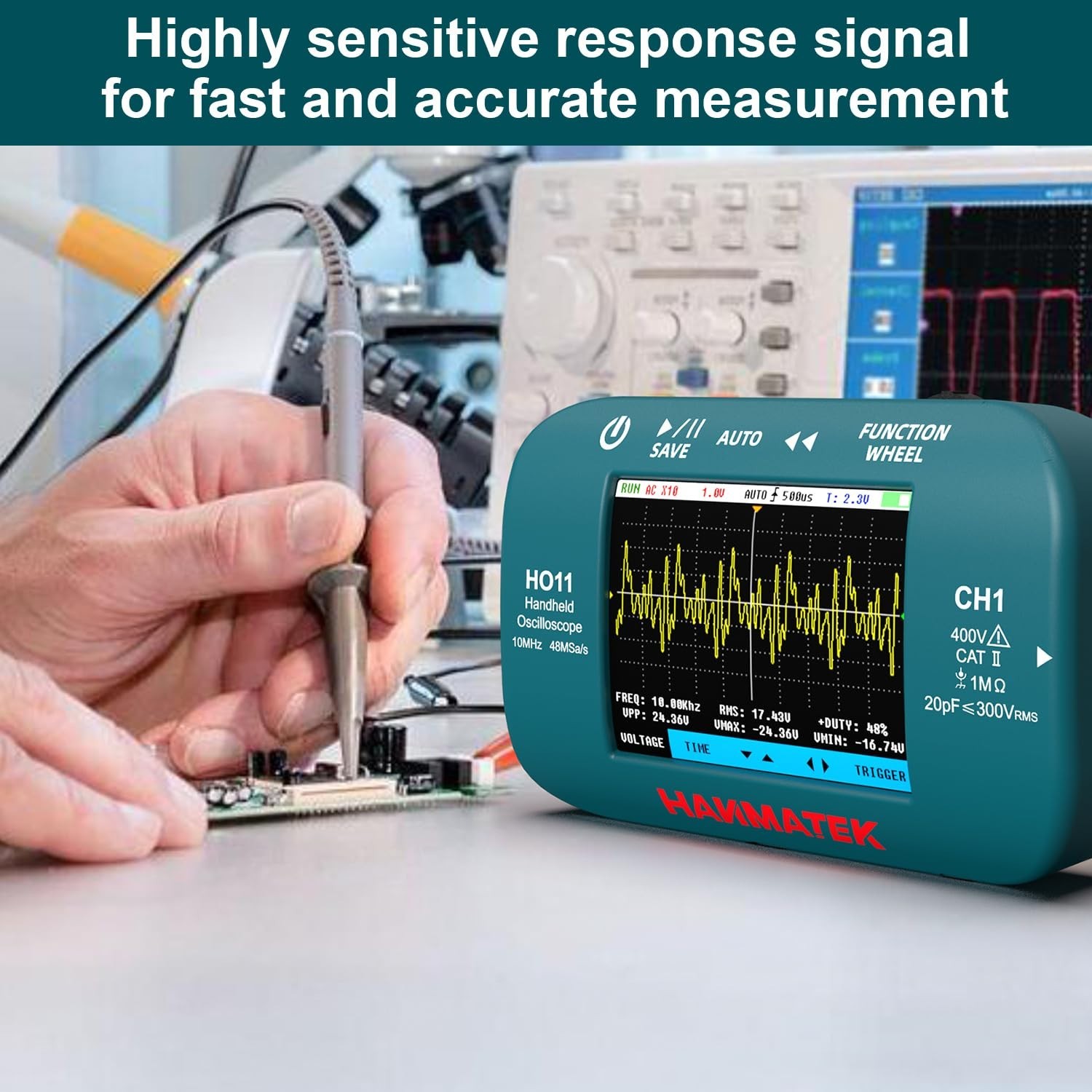 Portable 10MHz Oscilloscope with 2.8” TFT Display and Advanced Trigger System