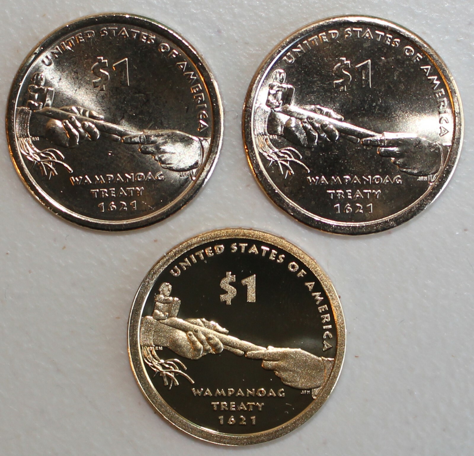 2011 PDS Sacagawea Dollar Native American 3 Coins Diplomacy Golden $1 Lot