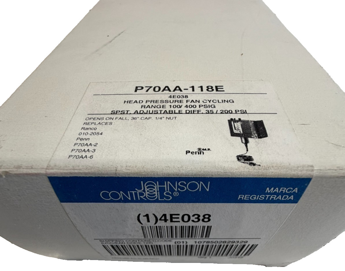 NEW JOHNSON CONTROLS P70AA-118E PRESSUER CONTROLLER P70AA 118E