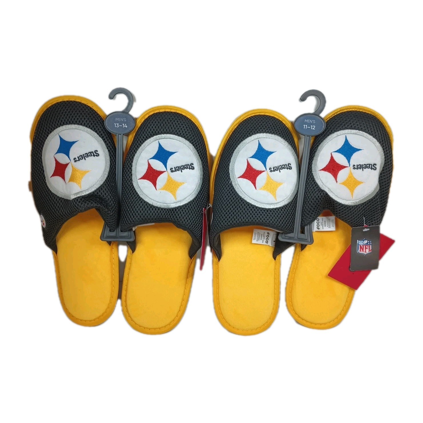 Pittsburgh Steelers Slide Slippers choice size 11-12 or 13-14 on Hangers