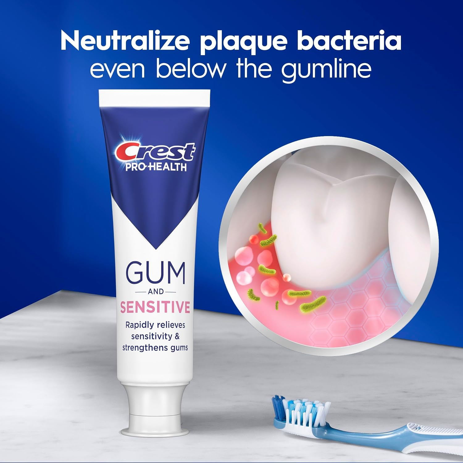Crest Sensitive and Gum Toothpaste 4.8 Oz (3 Pack), Relieves Sensitivity, Streng