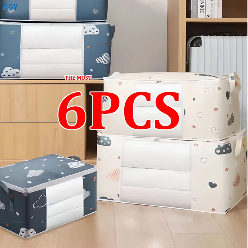 Big Capacity Storage Bags 1/2/6PCS Moisture Dust Proof Organizer for Quilt, Clot