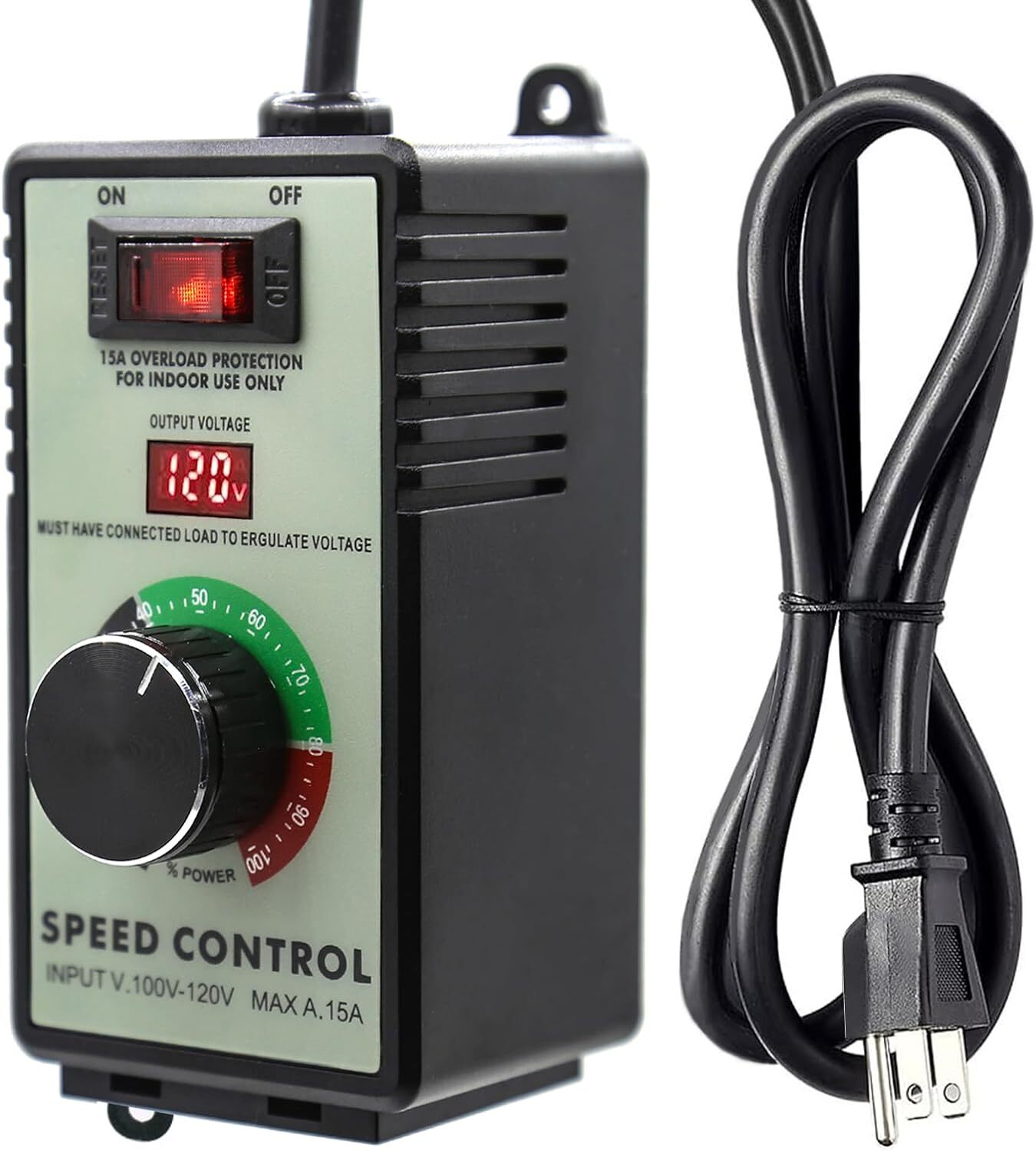 For Router Fan Variable Speed Controller Electric Motor Rheostat AC 120V 15A USA