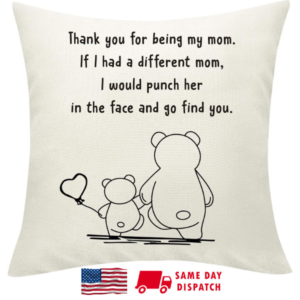 Mother's Day Gift Mom Cushion Cover, Best Mom Ever Pillow Case, FAST US SHIPPING