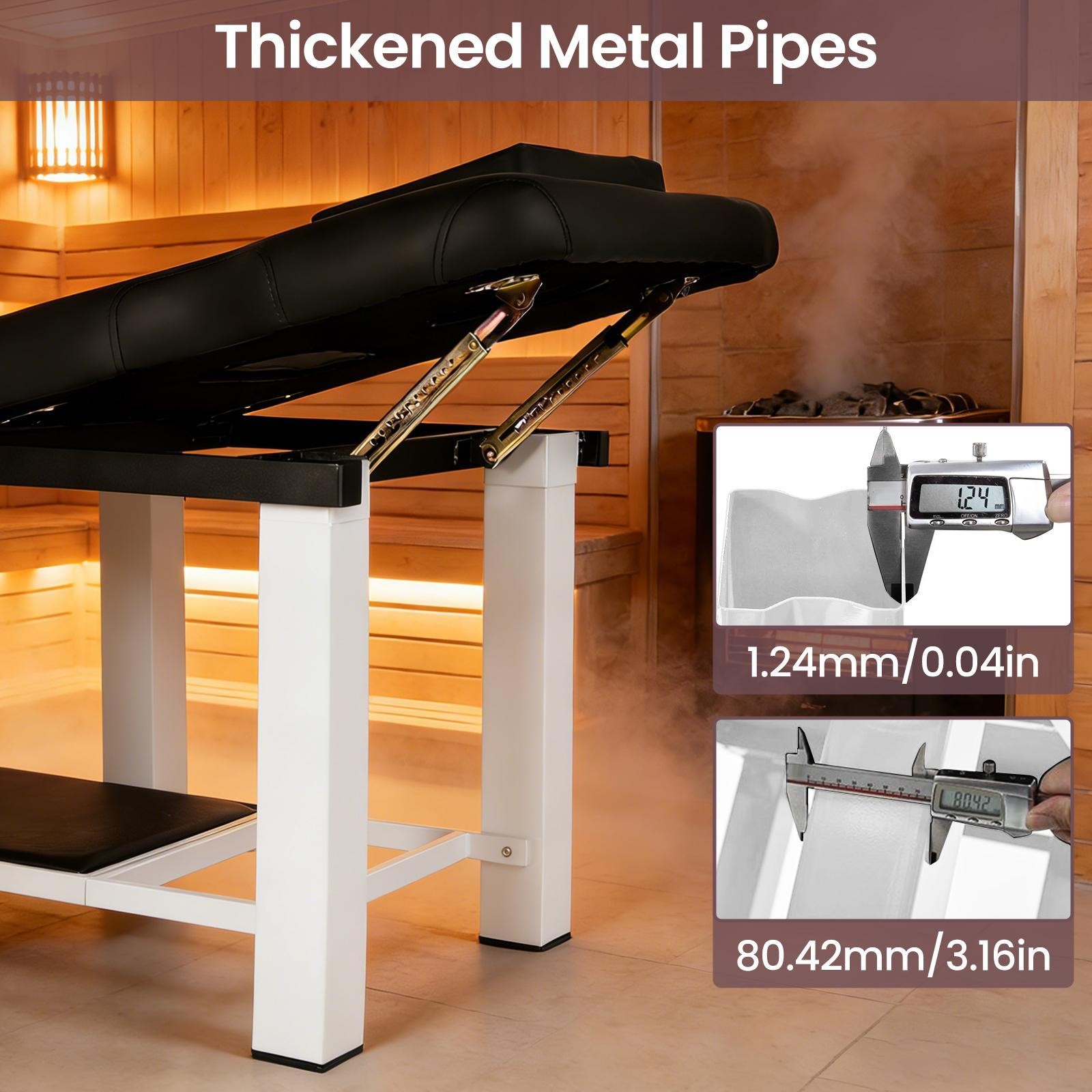 Stationary Massage Table w/ Backrest for Treatment Table Physical Therapy Table