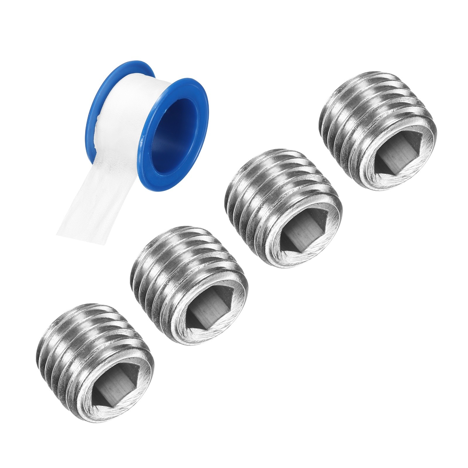 4Pcs M12x1.5x10 304 Stainless Steel Male Thread Internal Hex Pipe Plug Fitting