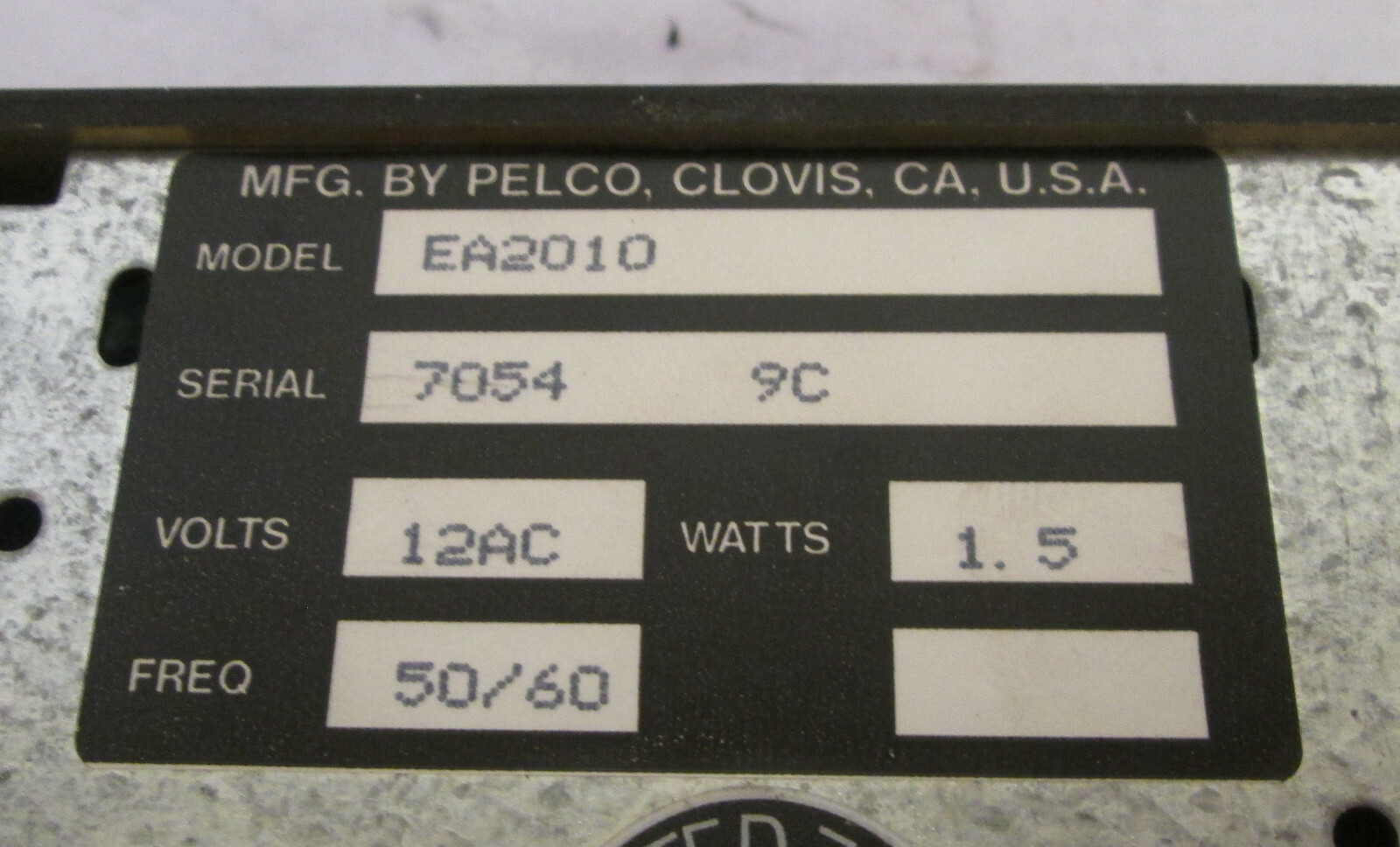 Pelco EA2010 Equalizing Amplifier 12VAC