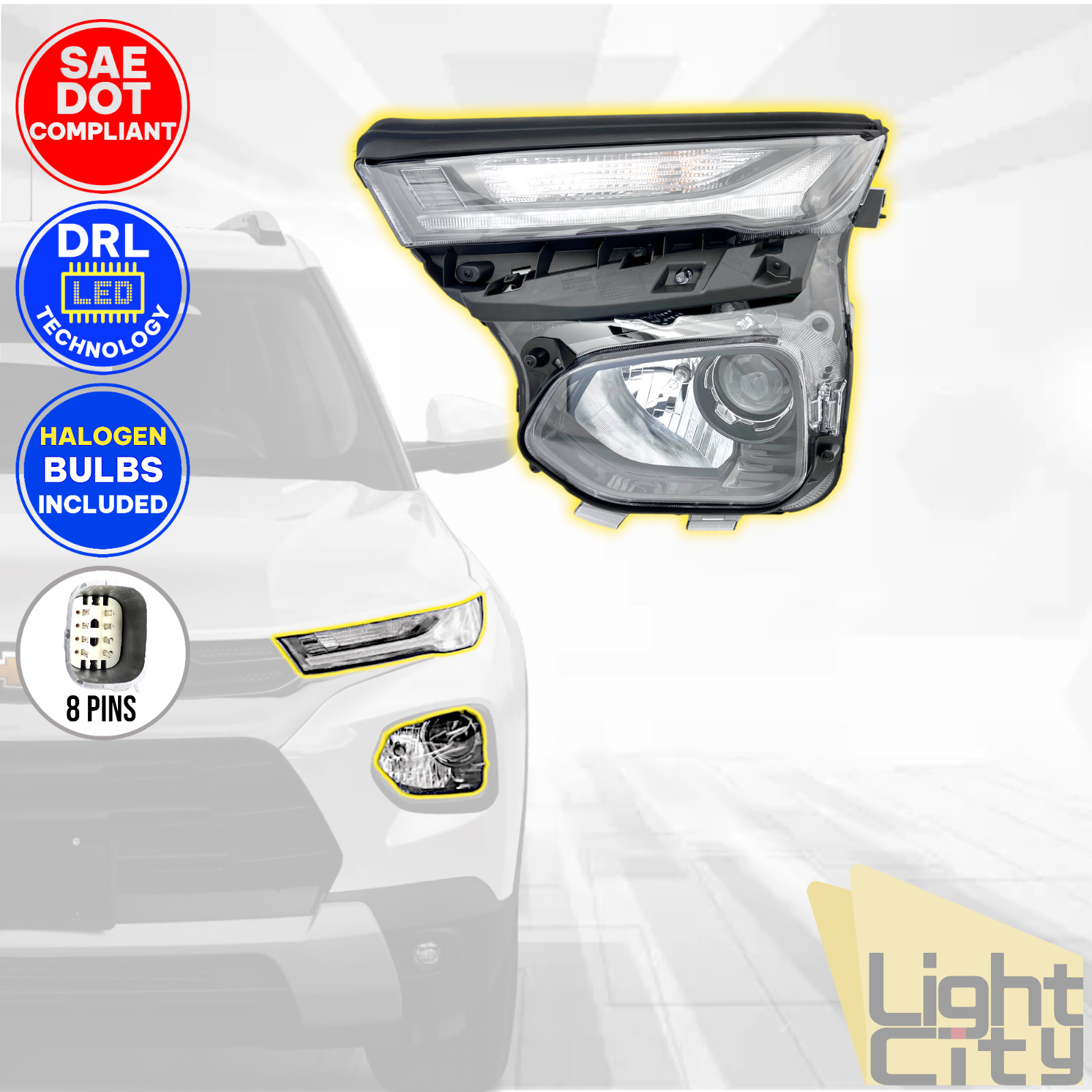 For 2021-2023 Chevy Trailblazer Driver Side Halogen Headlight (LED DRL) LH