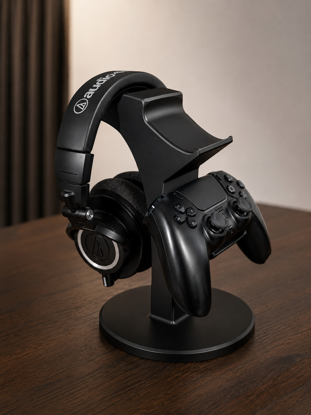 Controller Stand for PS5 & Xbox Controllers, Dual Gamepad and Headset Holder, Ga