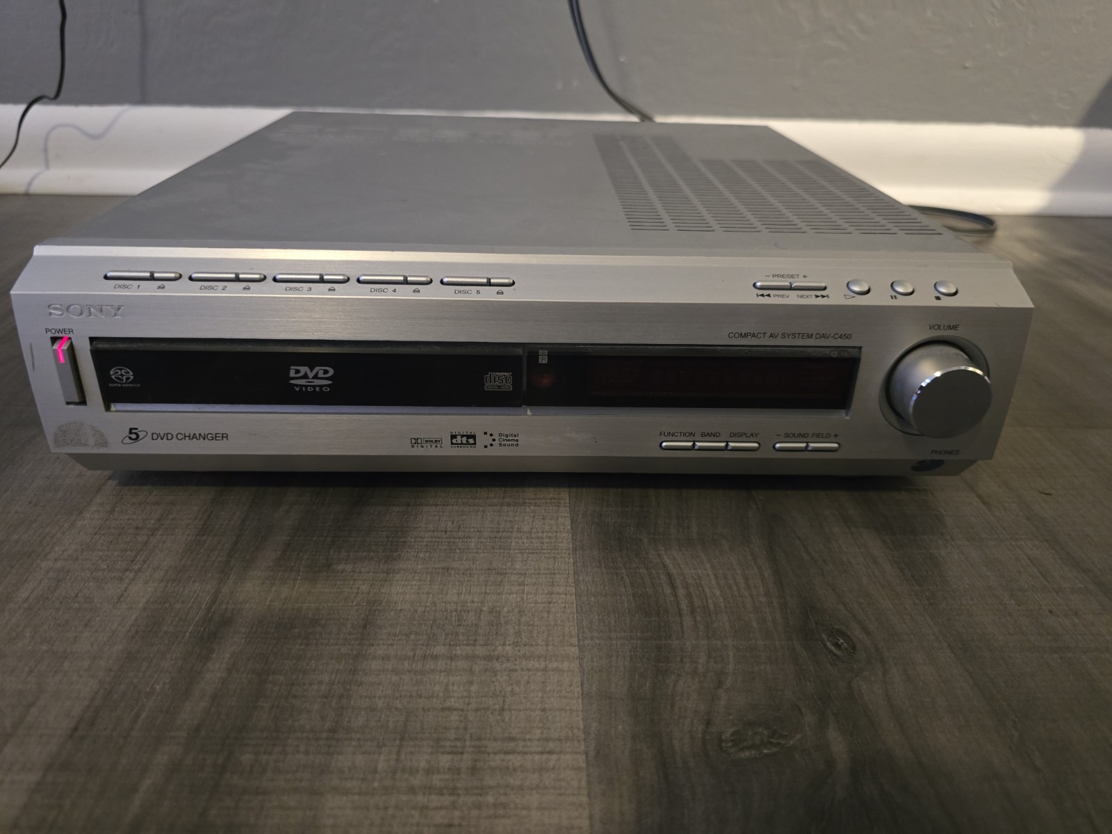 Sony S-Master 5.1 Surround Sound 5 CD/DVD Changer DAV-C450 Working No Remote