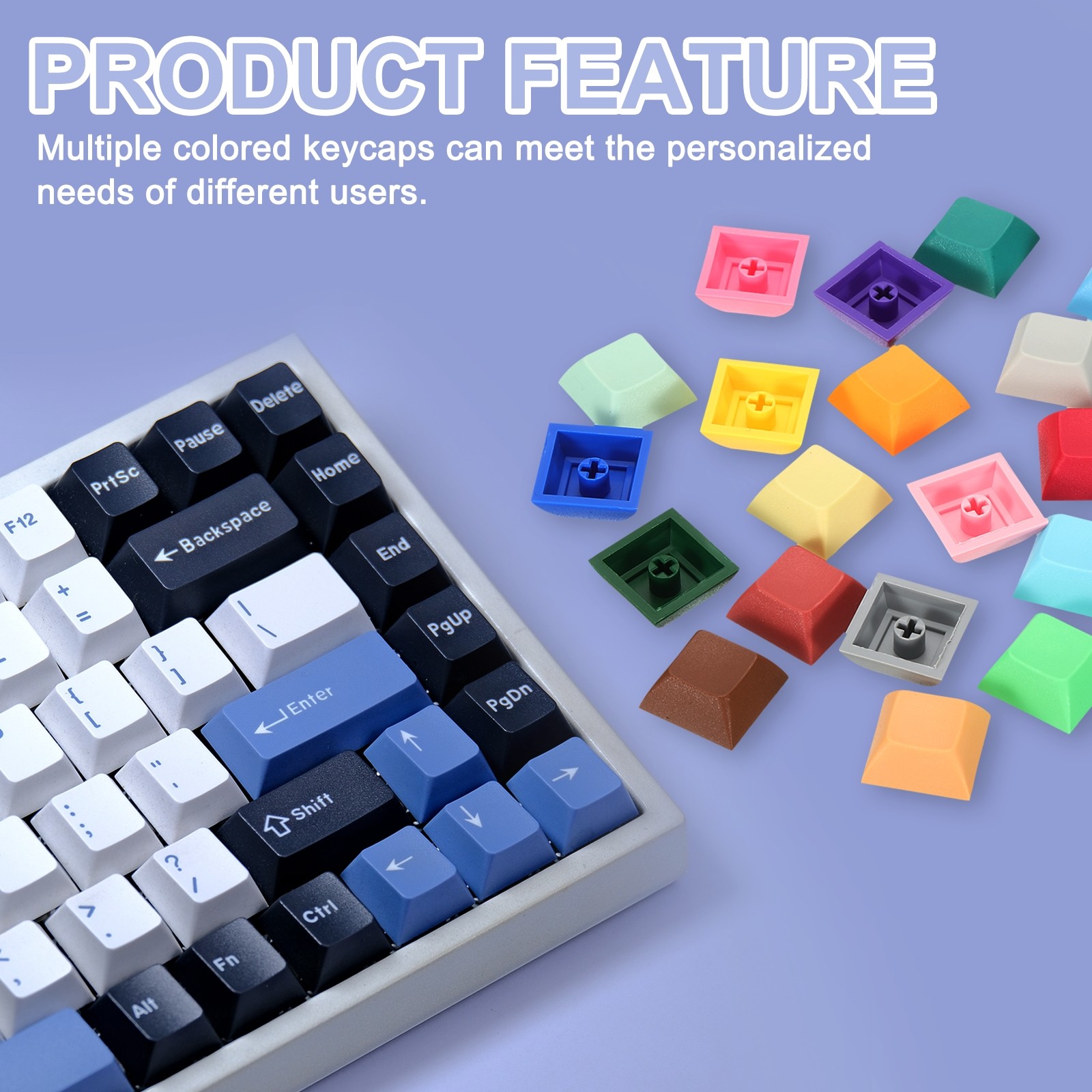 20 Pcs PBT Keycap Set DSA Mechanical Numeric Keypads for Keyboard, Blue