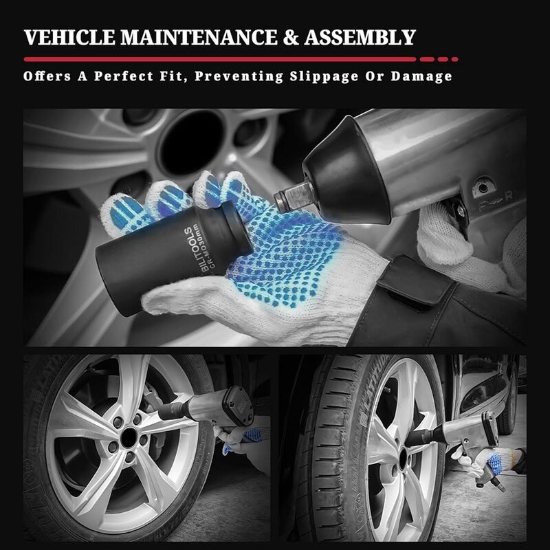 12 Point Axle Nut Socket Set 1/2 Drive Impact Deep Sockets Car Maintenance Tools