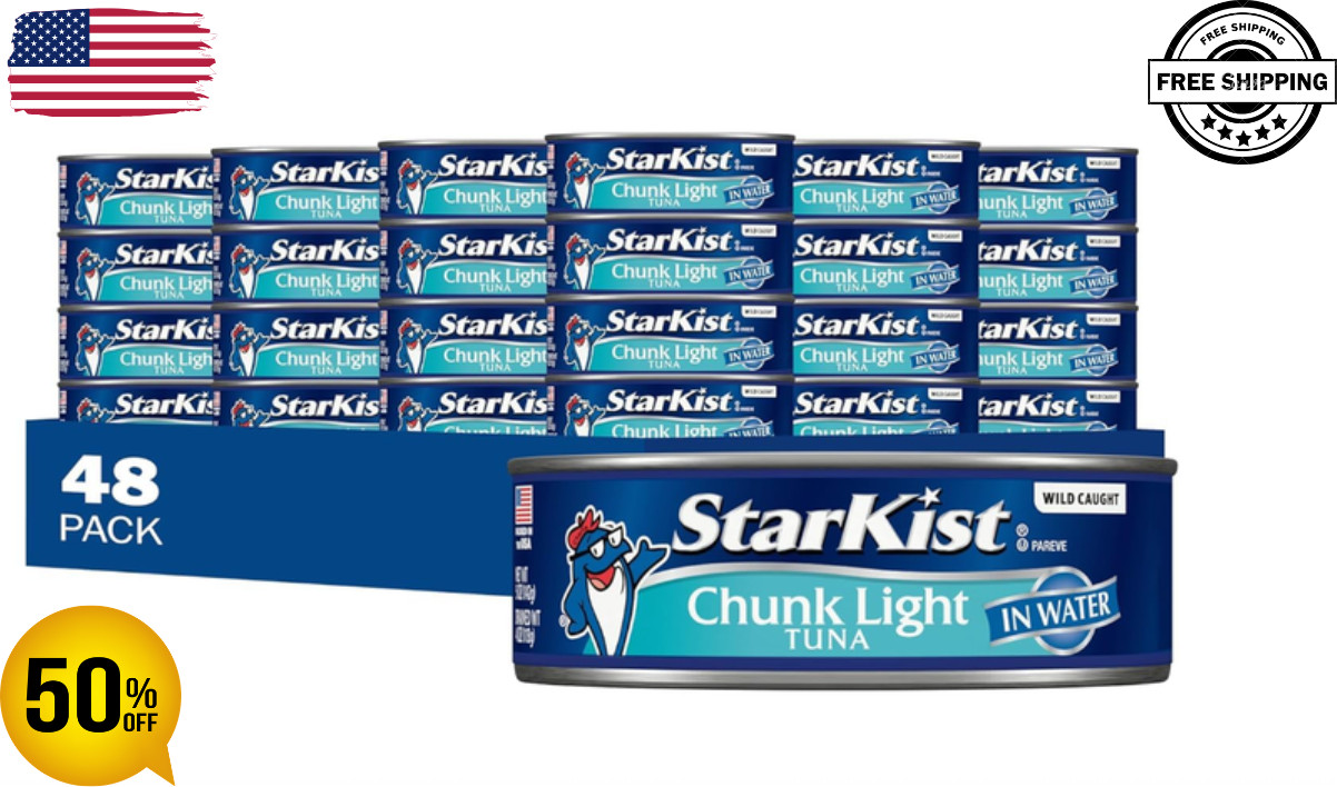StarKist Chunk Light Tuna in Water 5 oz 48 Pack Canned Tuna Fish Wild Caught ...