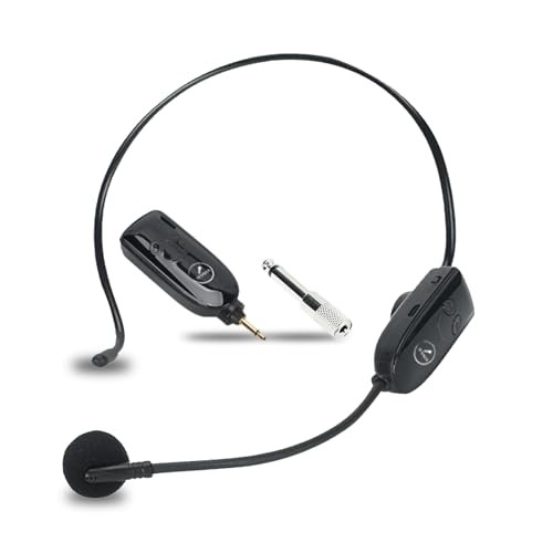 Wireless Headset Microphone 2.4G, Headworn & Handheld Mic, 165FT Range | Black