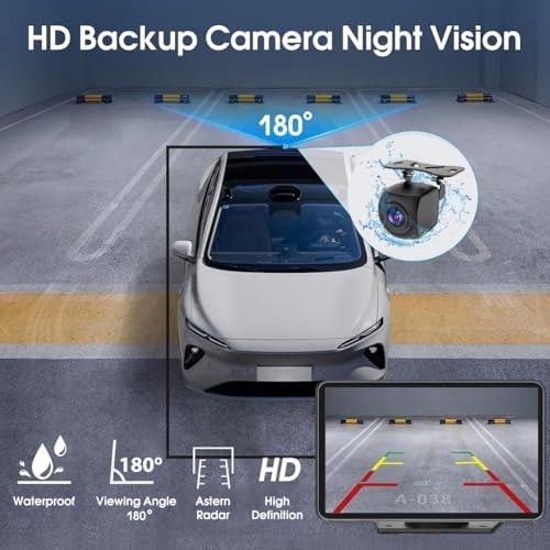 7" HD Portable Carplay Screen, Wireless Android Auto, Bluetooth, GPS, Backup Cam