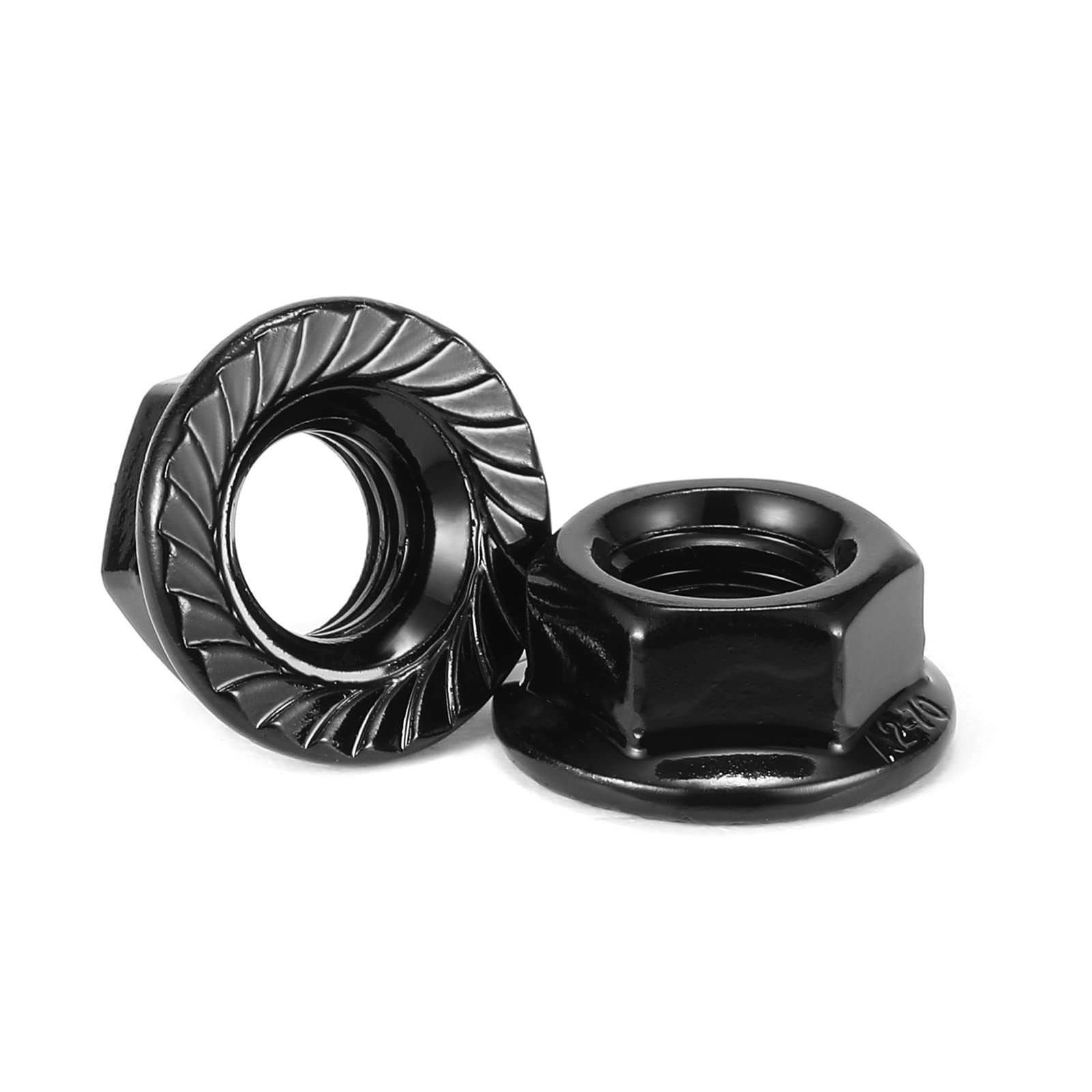 3/8-16 Serrated Flange Hex Lock Nuts 50Pcs 304 Stainless Steel 18-8, Full Thr...