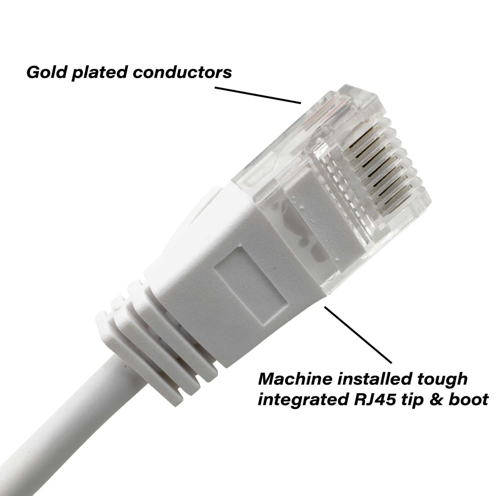2250 Cat6a Short Boot White 1 Meter