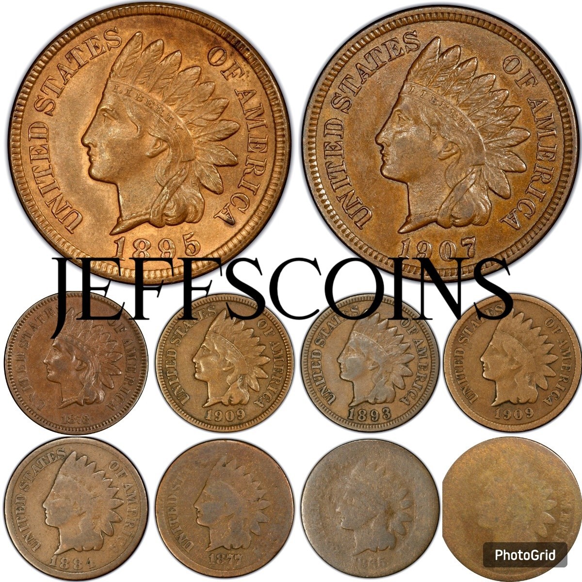 1859-1909 Indian Head Cent Penny CONDITION INDEX All 10 Grades GOOD-UNCIRCULATED