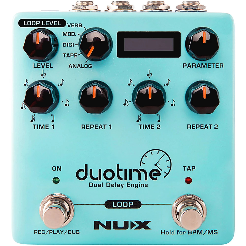 NUX Duotime Dual Delay Engine Effects Pedal Blue