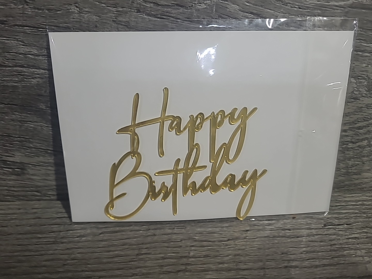 Happy Birthday Cake Topper Gold Mirror Acrylic Happy Birthday Cake Sign Charm