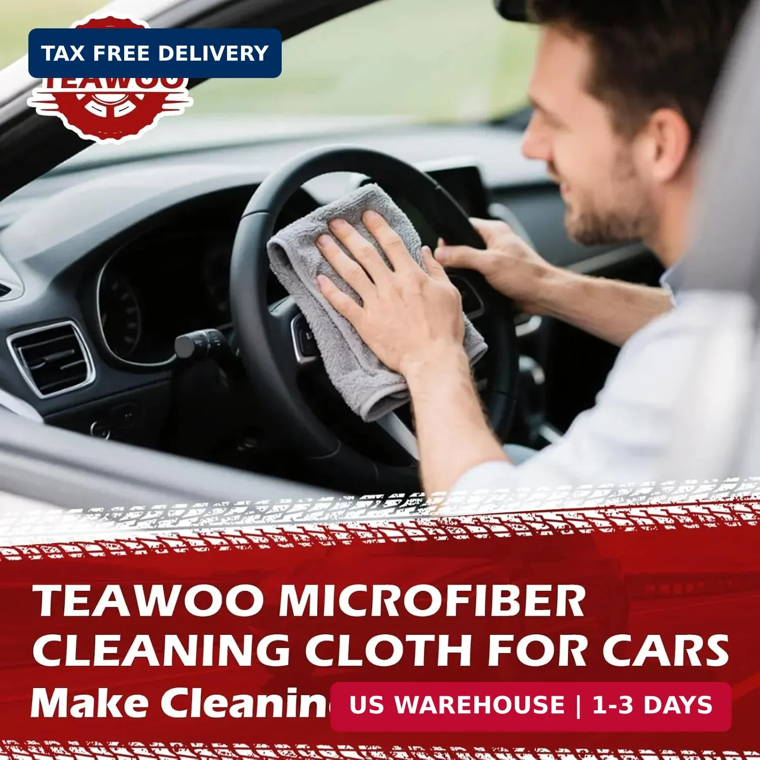 Microfiber Cleaning Cloths Bulk-15 Pack, Gray Microfiber Towels for Cars,