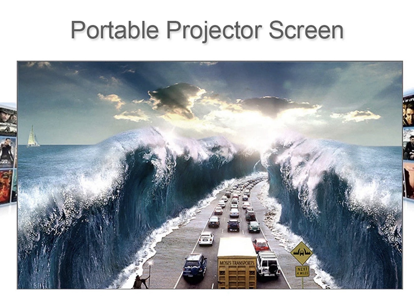 Simple Projection Screen 100” New White Great Quality For Home Movie Theater