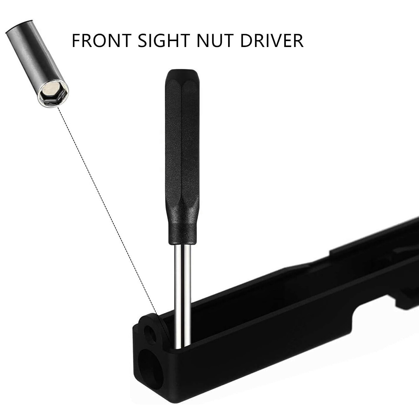 Handgun Front or Rear Sight Pusher Tool with Magazine Disassembly Tool for Glock