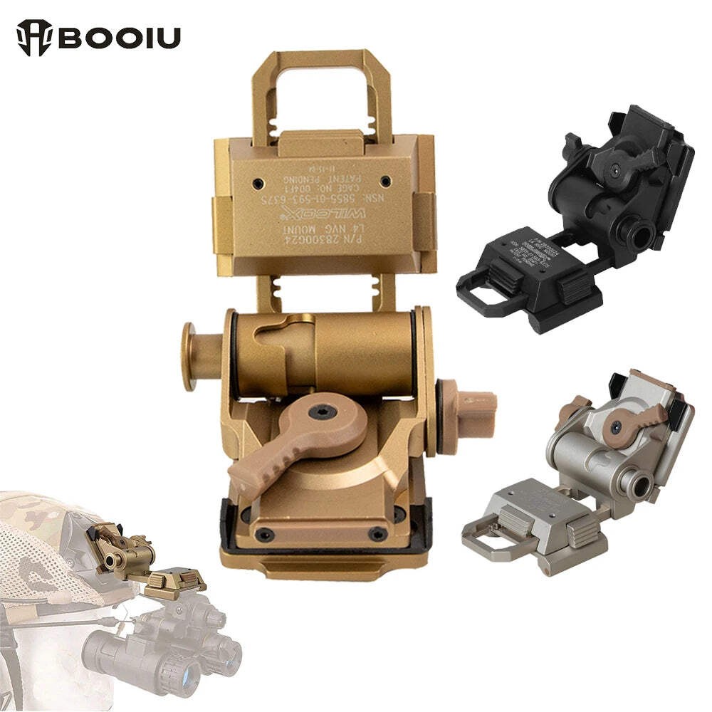 BOOIU Metal/Nylon L4G24 NVG Helmet Mount Holder for PVS15/18 GPNVG18 Goggle Nigh