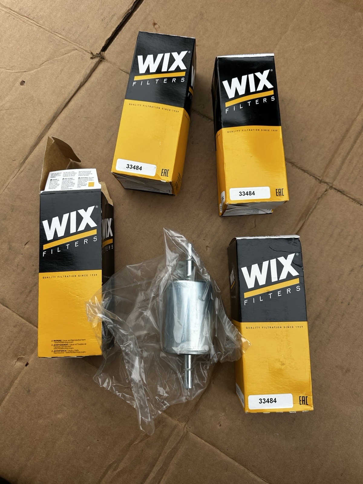 (4) WIX 33484 Fuel Filter Fits 1996-2002 Chevy Express Savana 1500 2500 3500
