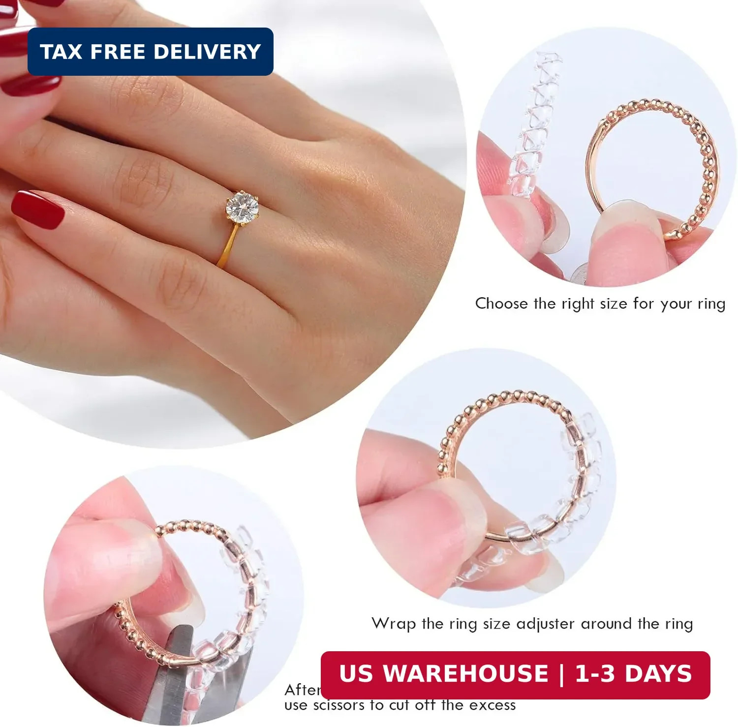 Hicarer 69 pcs Ring Sizer Adjuster for Loose Rings Invisible Ring Guards Adjuste