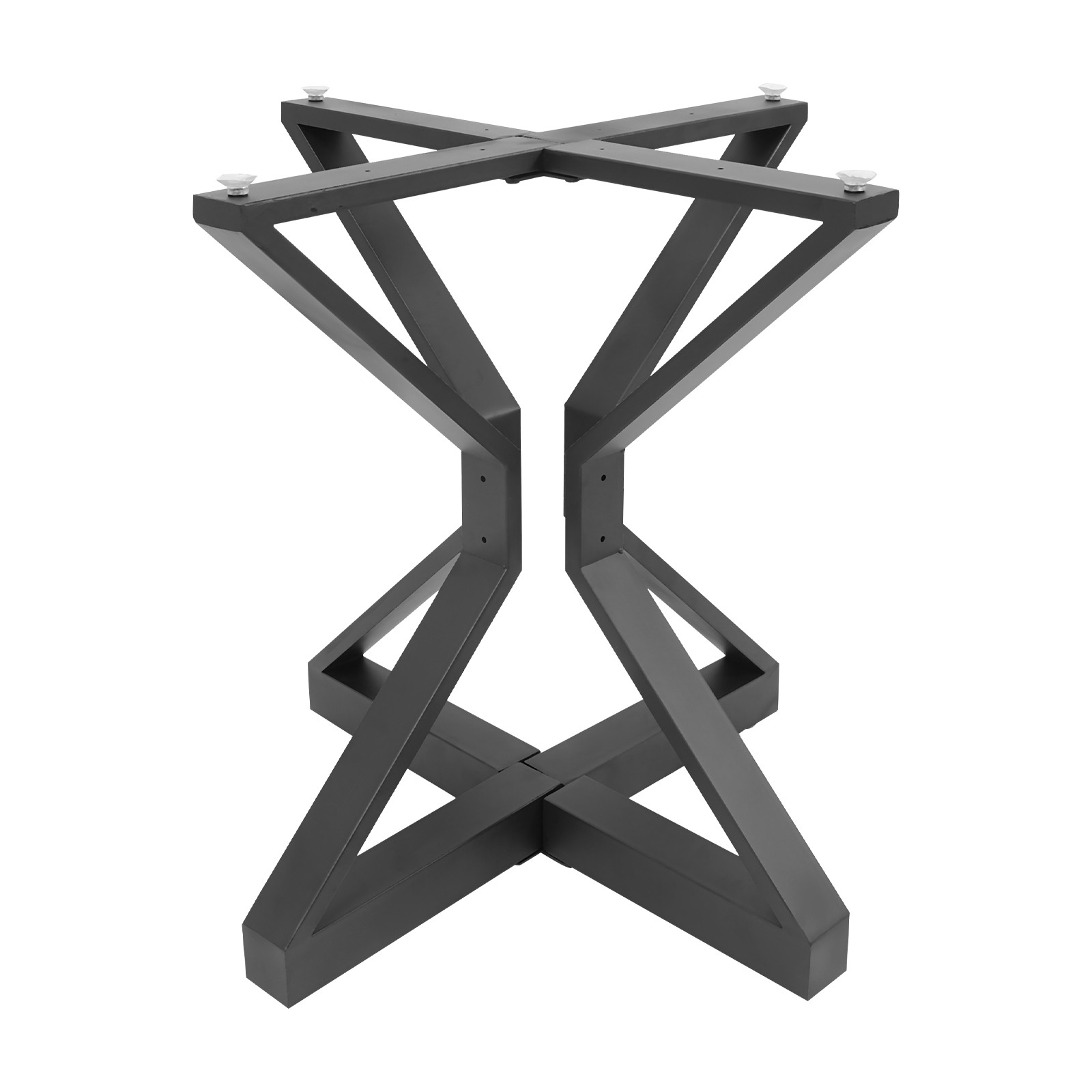 28 Inch Heavy Duty Pedestal Metal Table Base Dining Furniture Legs Black X-Frame