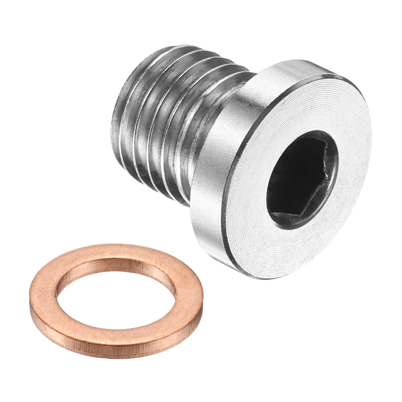 M12 x 1.5 Pipe Plug Fitting, Internal Hex Head Socket 304 Stainless Steel