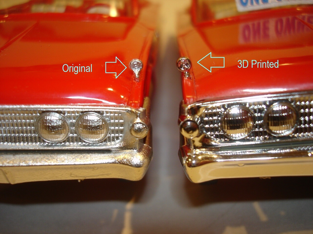 1960 AMT EDSEL PROMO, TOY STORE, REPRO PLASTIC FENDER ORNAMENT SOLD INDIVIDUALLY