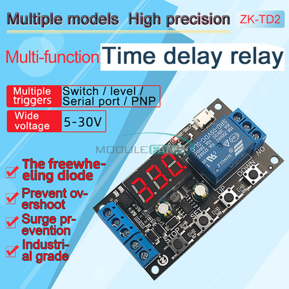 DC5-30V cyclic timing delay relay module dual MOS digital display switch module