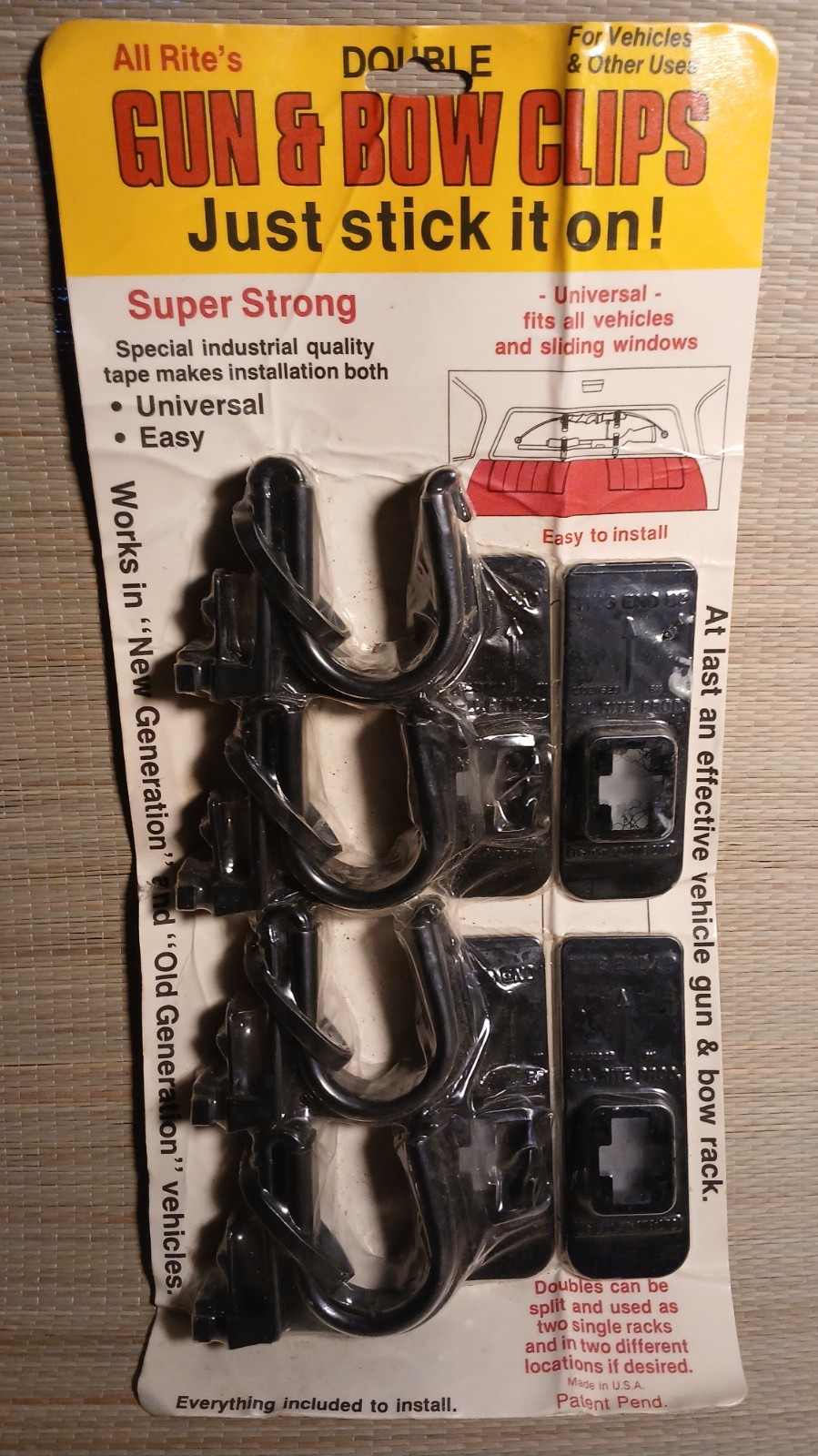 Vintage All Rite's DOUBLE Gun & Bow Clips☆Universal, Super Strong!☆NEW/SEALED☆