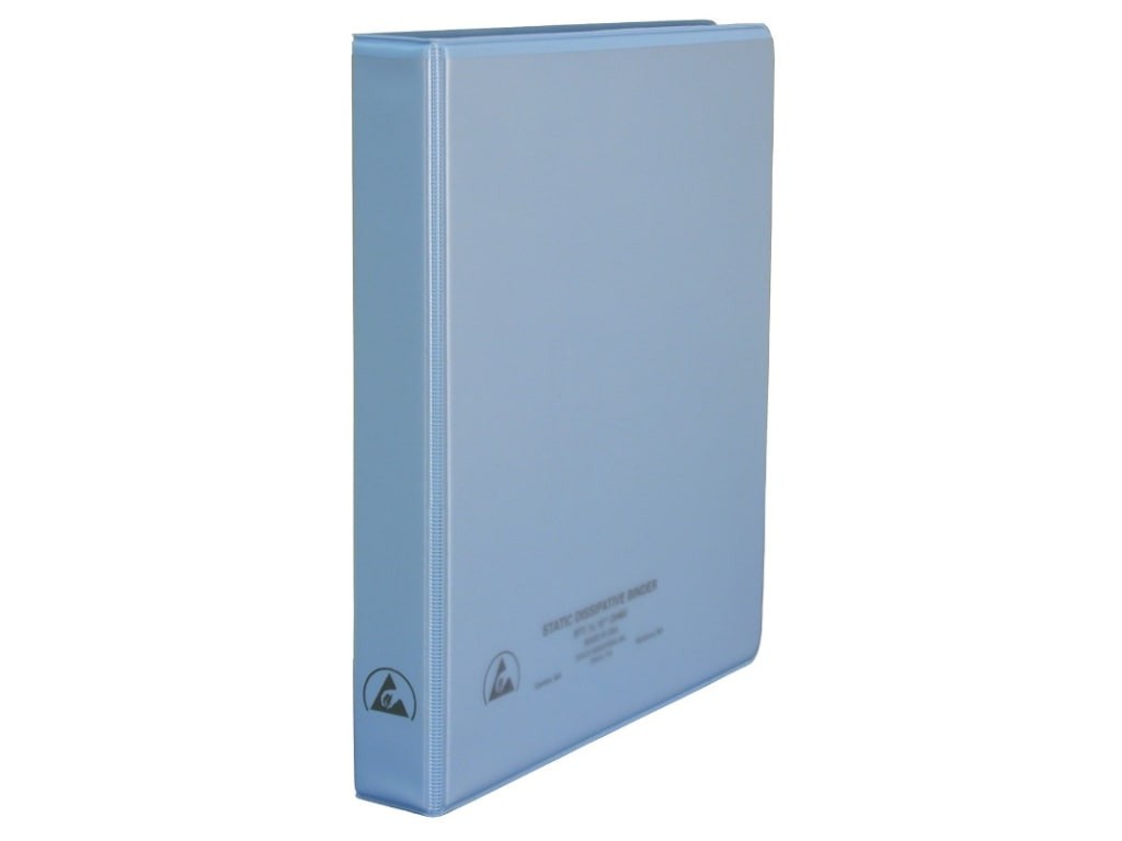 Desco 07431 - BINDER, 3-RING, DISSIPATIVE, W/CLEAR POCKET, 1 IN