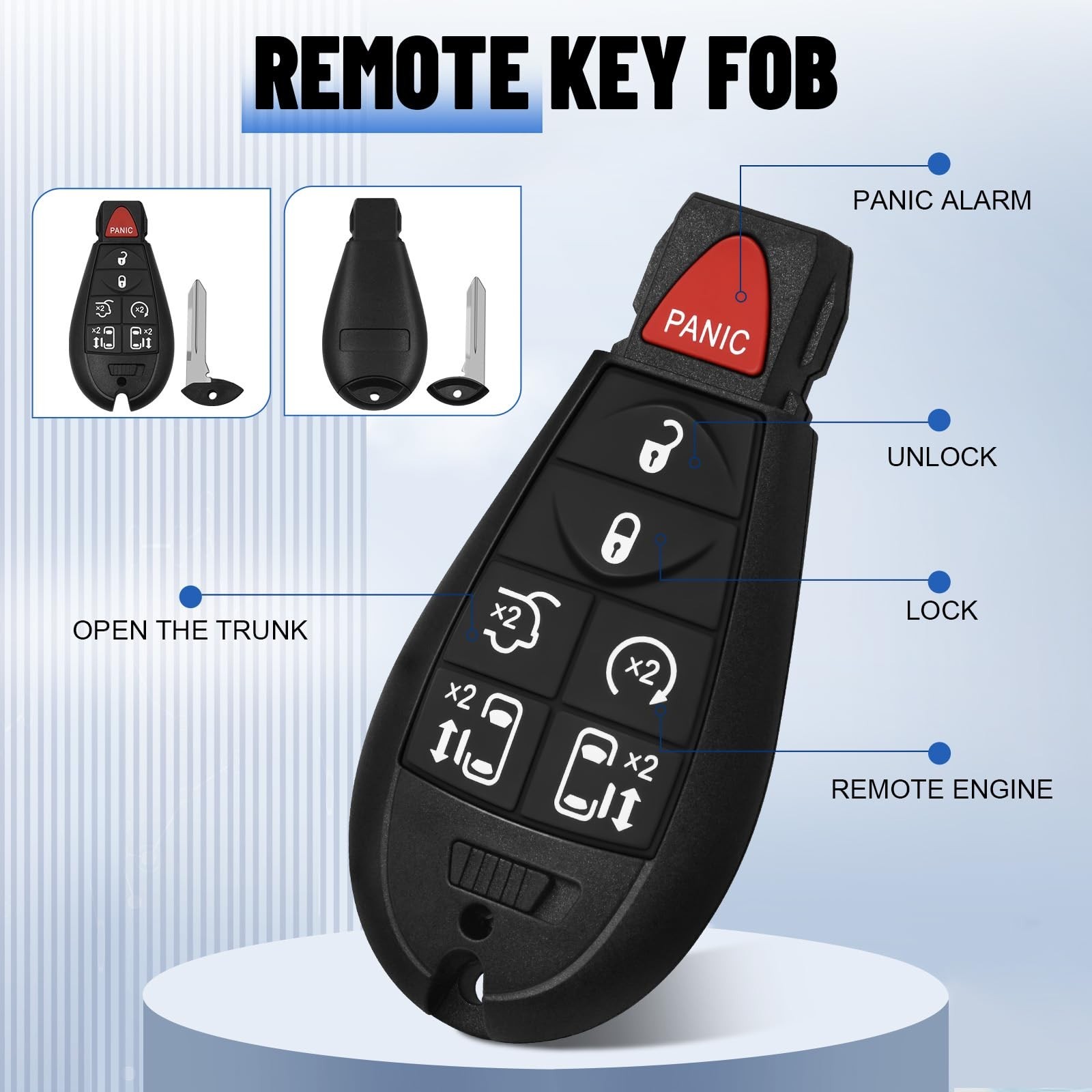 68105738AF Wireless Ignition Module Switch Kit & 2 Keys Compatible with 2011-...