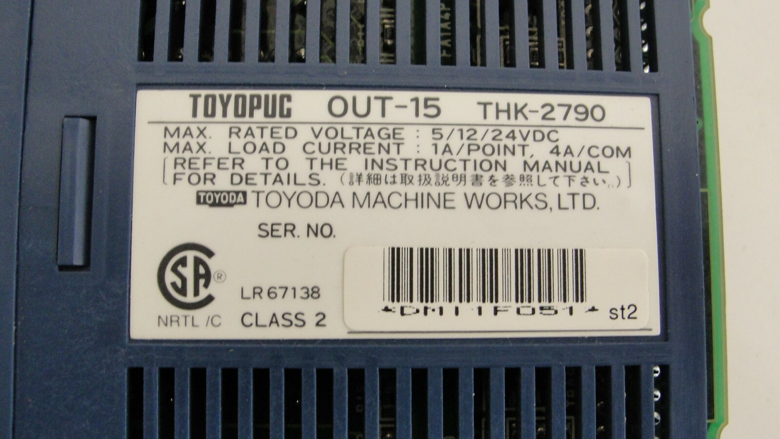 Toyoda THK-2790 toyopuc OUT-15 module