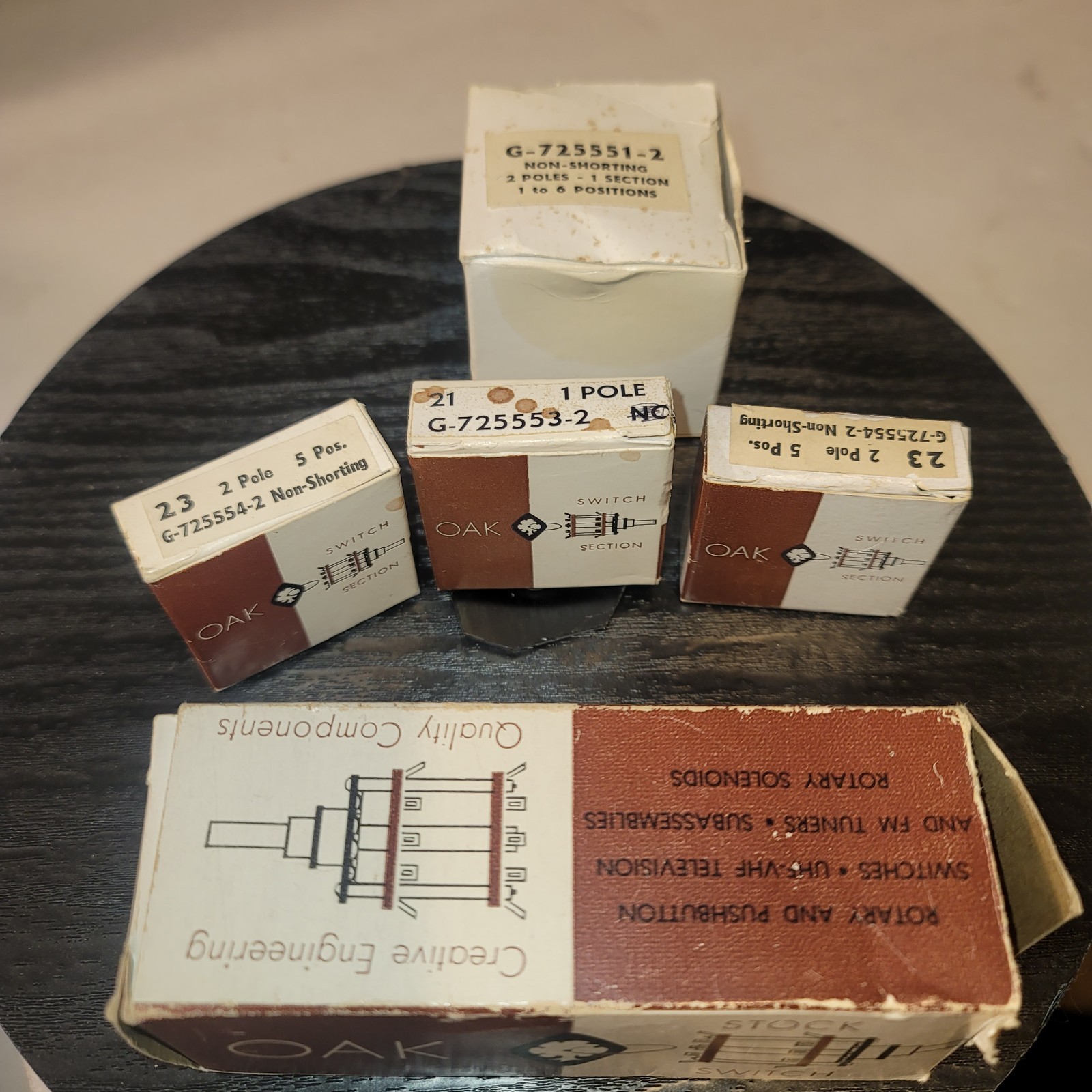 A Lot Of Five Vintage OAK Switches.