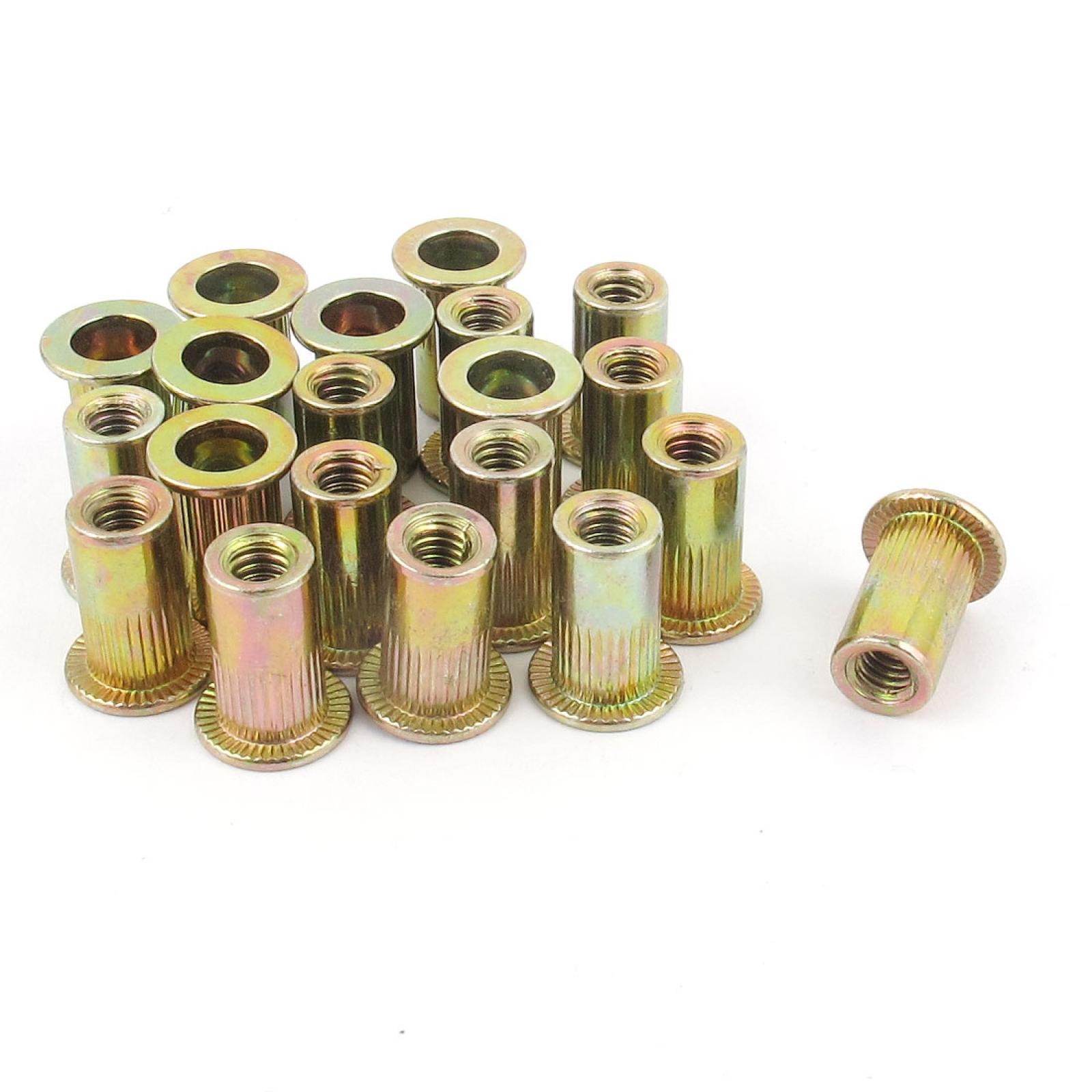 20Pcs Steel Rivet Nut Flat Head Insert  #8-32