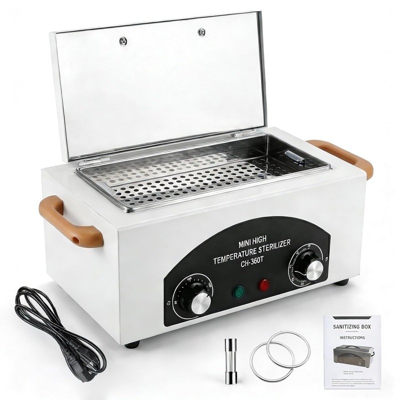 Adjustable Temperature Dry Heat Sterilizer Nail Tools Barber Instruments New