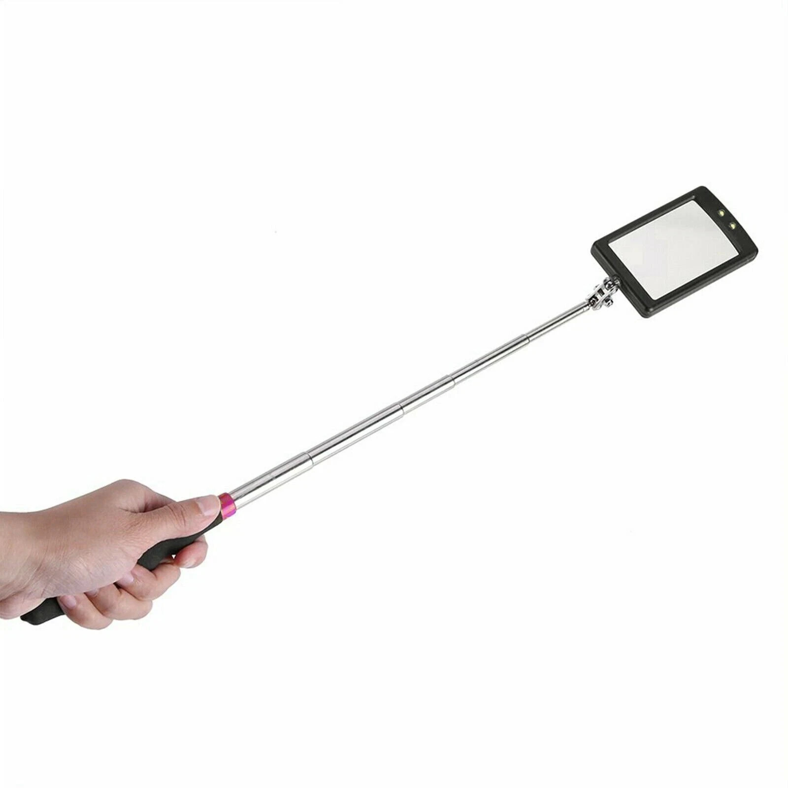 Inspection Mirror LED Lighted Mechanic Telescoping illuminate Swivel Extendable