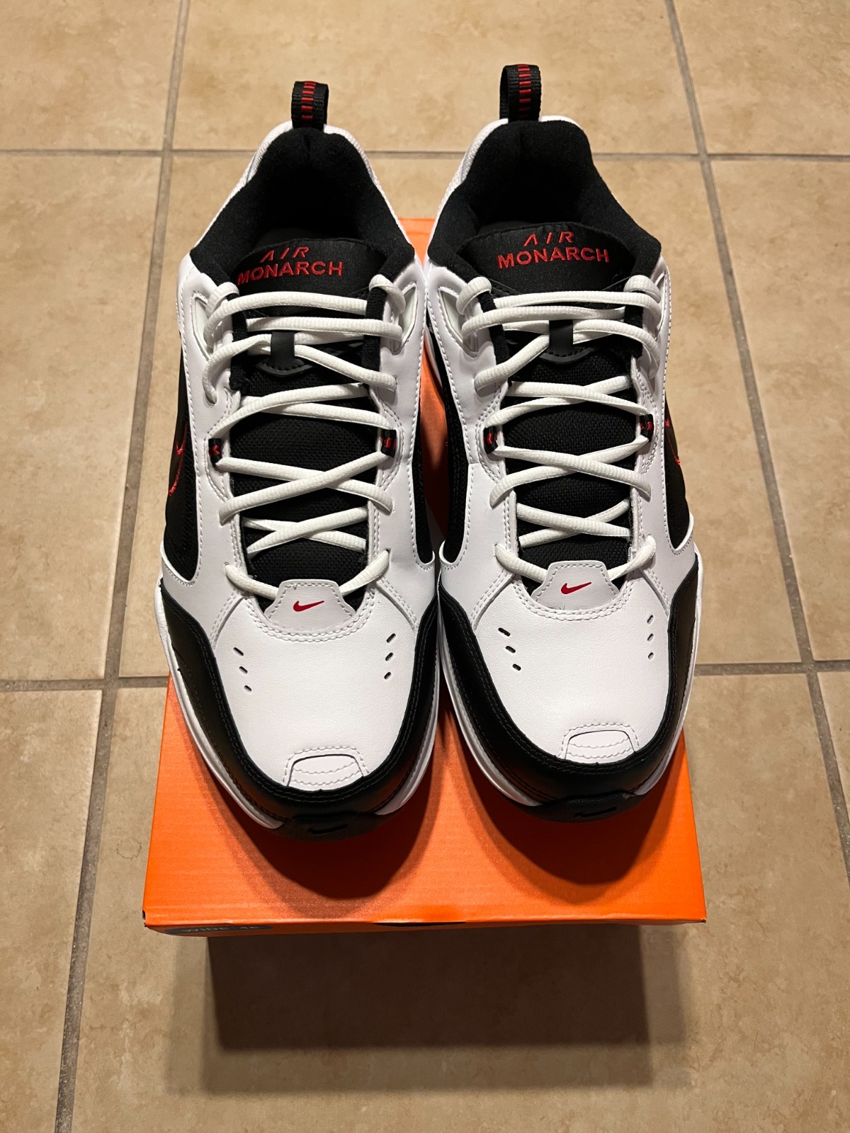 Nike Air Monarch 4 Black White (4E) 416355 101 Mens Size 13 NEW Walking Shoes